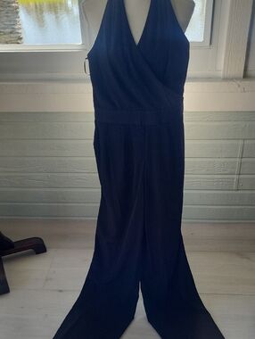 Express Black Halter Wide-Leg Jumpsuit